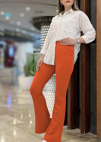 Beyaz Kadın Kumaş Pantolon Regular Fit