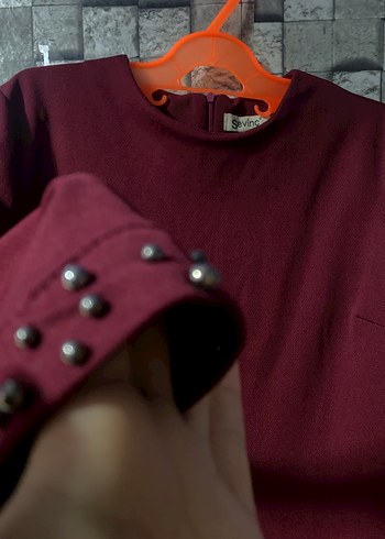 44 Beden Bordo Uzun Kollu Salaş Tunik
