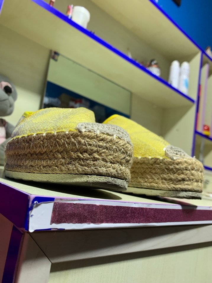 Sarı Bağcıksız Dolgu Topuk Espadril - Görsel 3