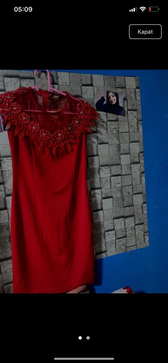 kırmızı abiye - Görsel 2