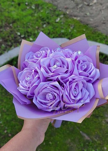 Pastel Mor Çiçekli Broş