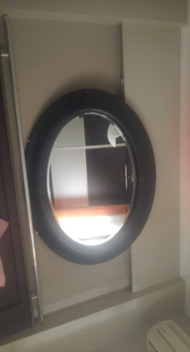 Koyu Bej Oval Duvar Aynası - Görsel 2