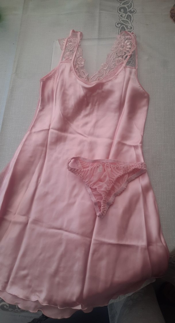 Pembe Dantel Detaylı Midi Kadın Gecelik - Görsel 2