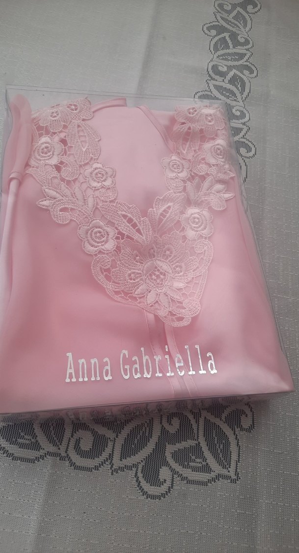 Pembe Dantel Detaylı Midi Kadın Gecelik - Görsel 4