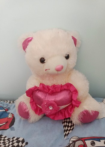 Pembe Kalpli Peluş Ayıcık Oyuncak - Görsel 2