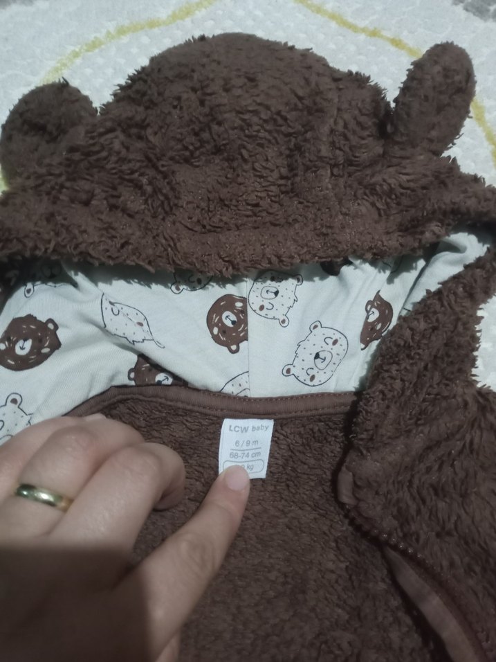 Kahverengi Peluş Bebek Tulum - Görsel 4