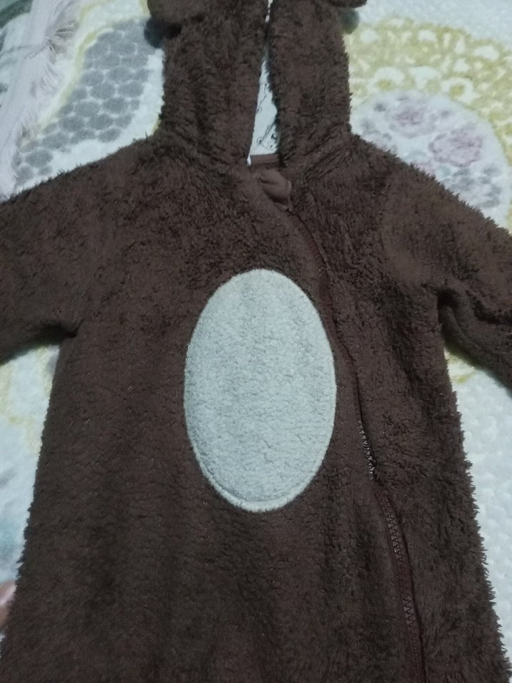 Kahverengi Peluş Bebek Tulum - Görsel 2