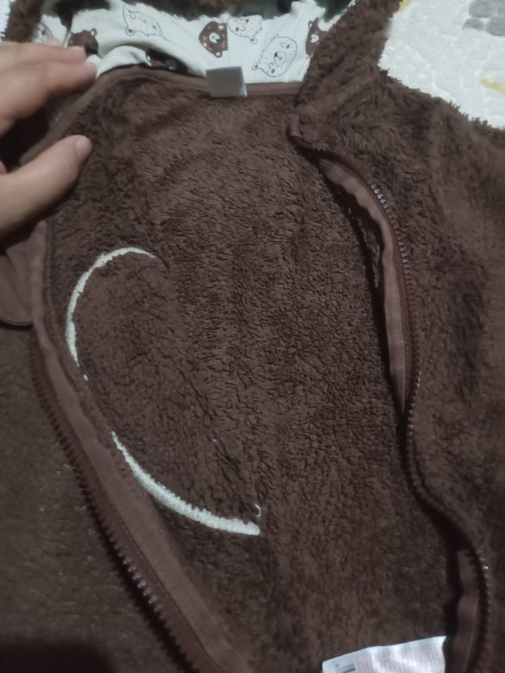 Kahverengi Peluş Bebek Tulum - Görsel 5