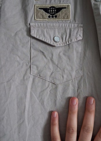 Bej Düğmeli Erkek Keten Gömlek - Görsel 4