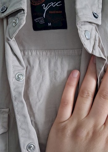 Bej Düğmeli Erkek Keten Gömlek - Görsel 6