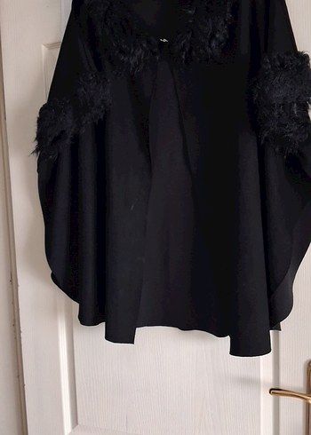 Siyah Kürklü Midi Goth Kadın Kaban - Görsel 2