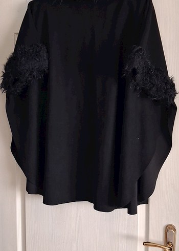 Siyah Kürklü Midi Goth Kadın Kaban - Görsel 5