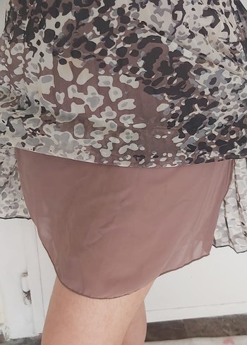 Zara Bohem Desenli Piliseli Midi Etek