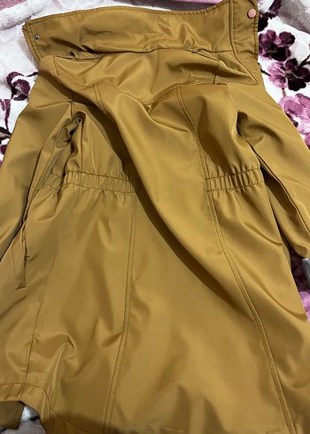 Düğmeli Uzun Kahverengi Kadın Yağmurluk kaban - Görsel 2