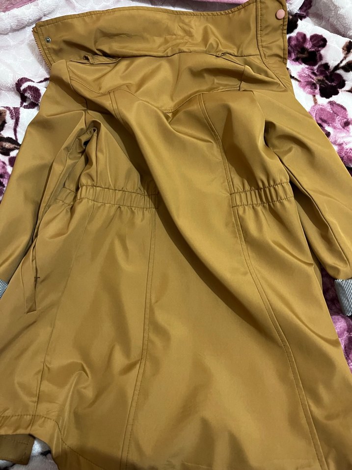 Düğmeli Uzun Kahverengi Kadın Yağmurluk kaban - Görsel 2