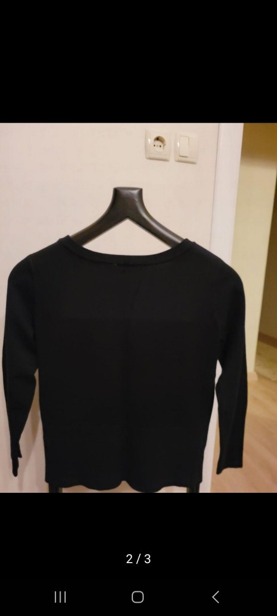 Siyah Kadın Bisiklet Yaka Kazak - Görsel 3