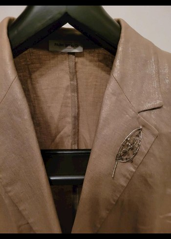 Bej Parlak Kadın Blazer Ceket - Görsel 2