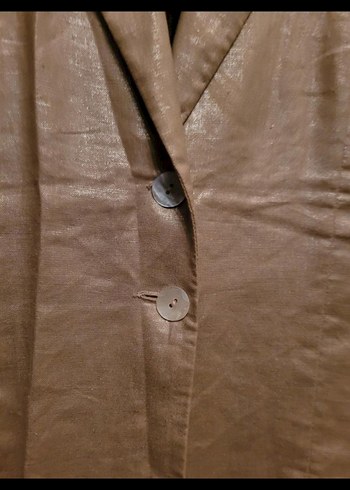 Bej Parlak Kadın Blazer Ceket - Görsel 4