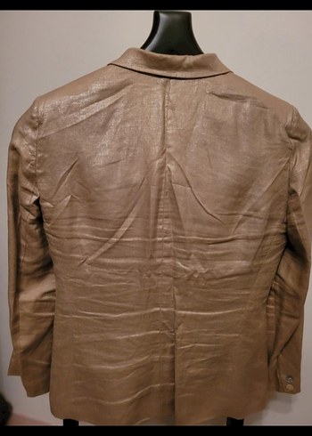 Bej Parlak Kadın Blazer Ceket - Görsel 3