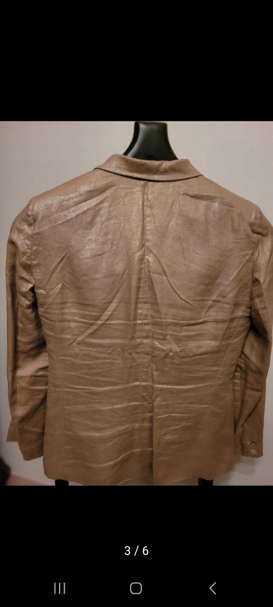 Bej Parlak Kadın Blazer Ceket - Görsel 3