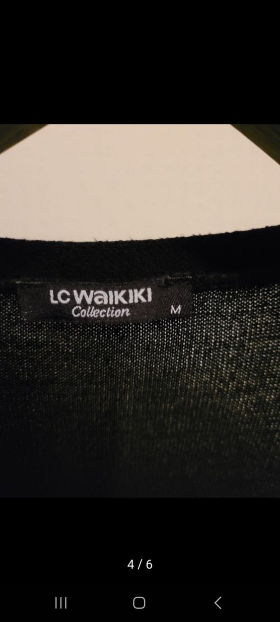 Uzun Siyah Düğmeli Kadın Hırka - Görsel 4