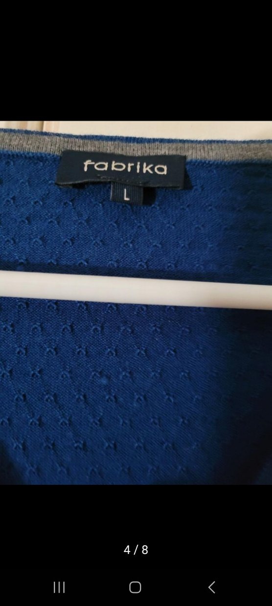 Erkek Mavi V Yakalı Örgü Yün Kazak - Görsel 5