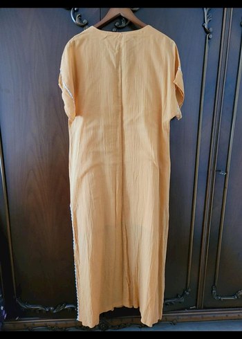 Nakışlı Camel Bohem Uzun Elbise - Görsel 5