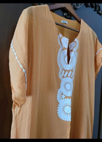 Nakışlı Camel Bohem Uzun Elbise - Görsel 2