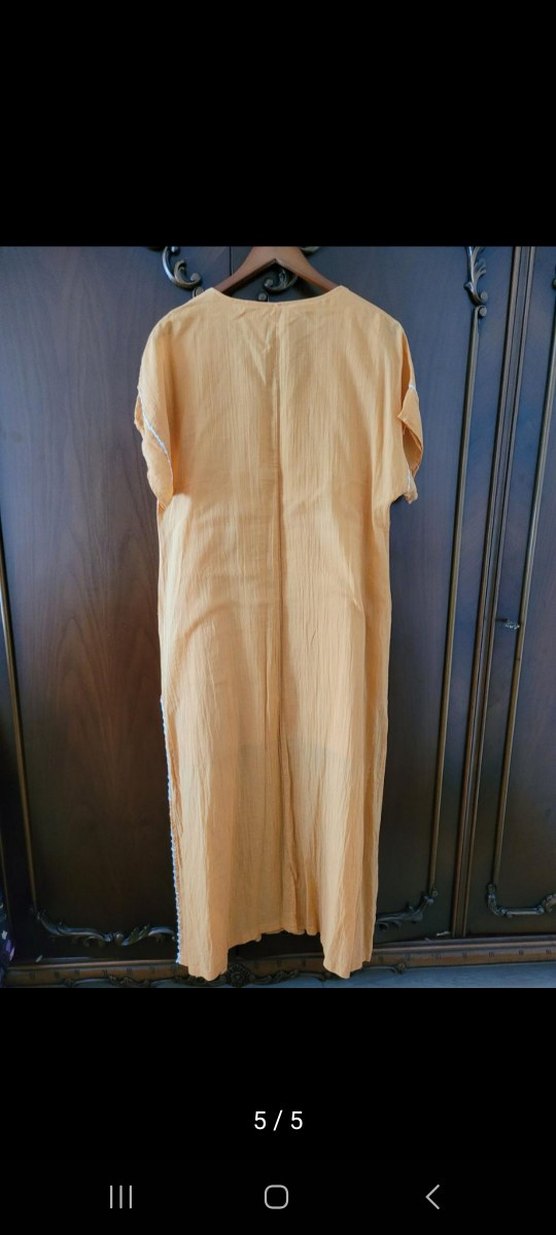 Nakışlı Camel Bohem Uzun Elbise - Görsel 5