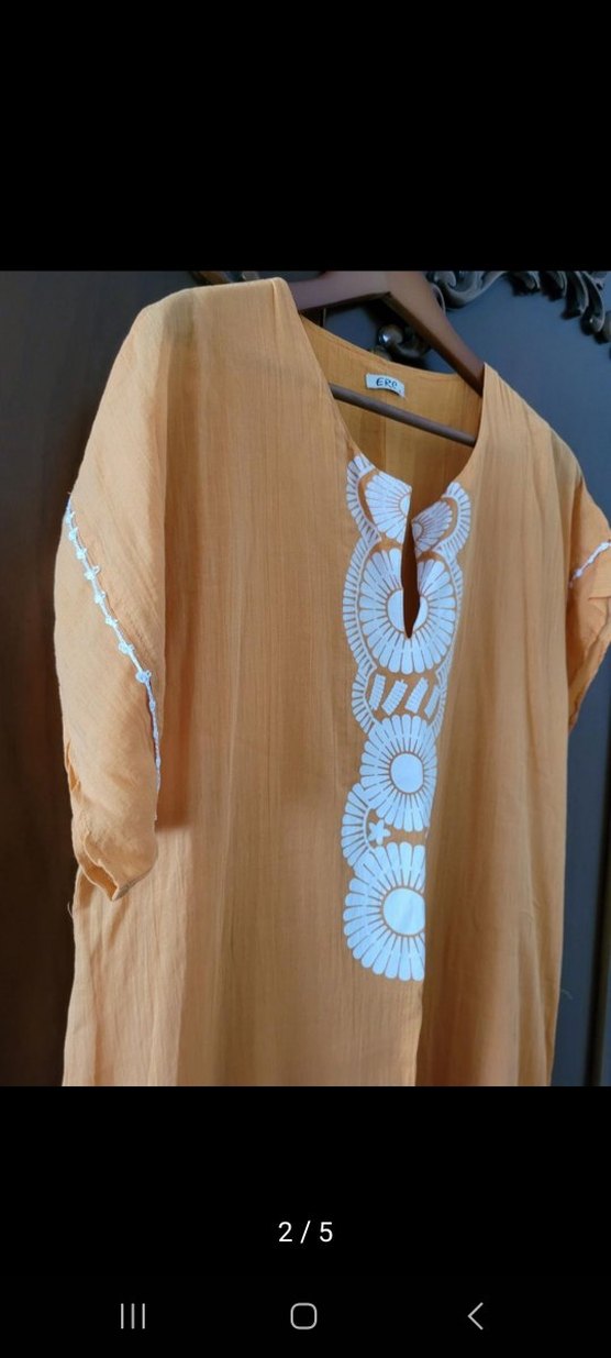 Nakışlı Camel Bohem Uzun Elbise - Görsel 2