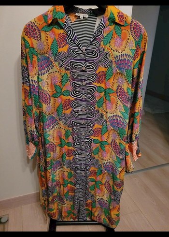 Renkli Bohem Uzun Kollu Elbise - Görsel 4