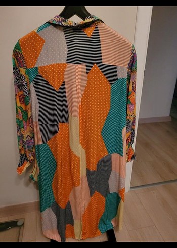 Renkli Bohem Uzun Kollu Elbise - Görsel 2