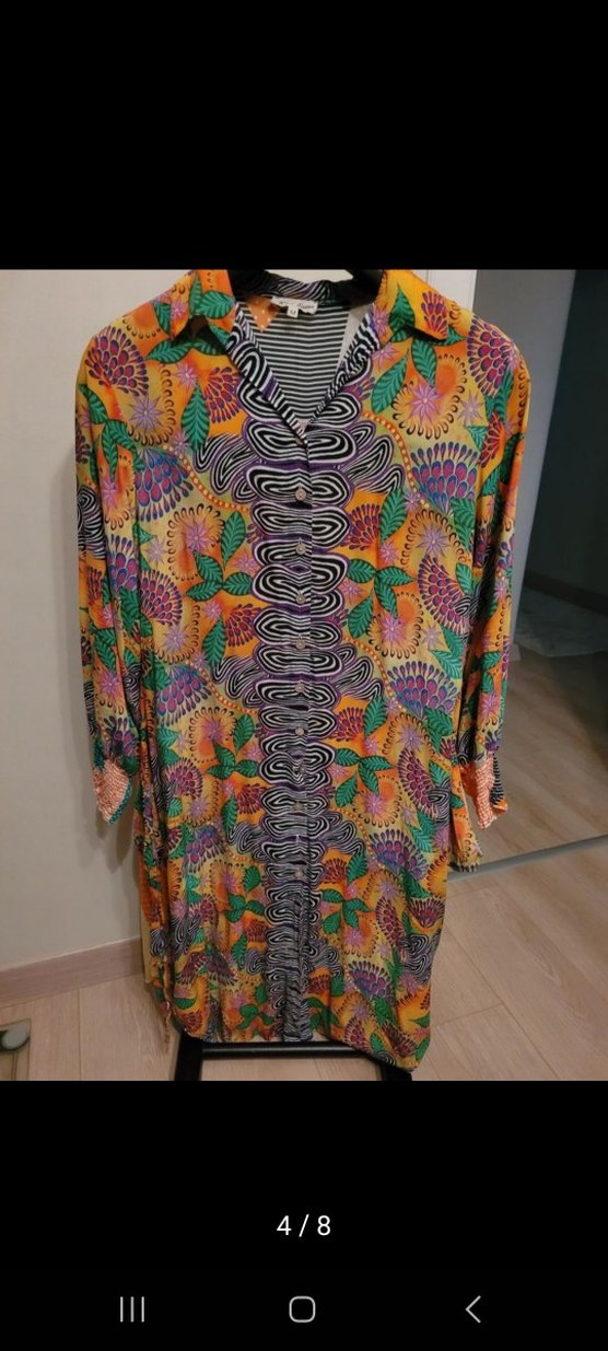 Renkli Bohem Uzun Kollu Elbise - Görsel 4