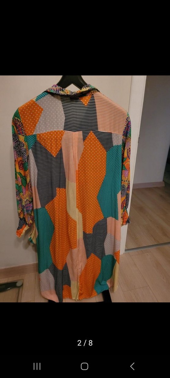 Renkli Bohem Uzun Kollu Elbise - Görsel 2