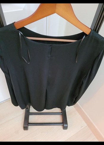 Kadın Siyah Uzun Kollu Salaş Bluz - Görsel 3