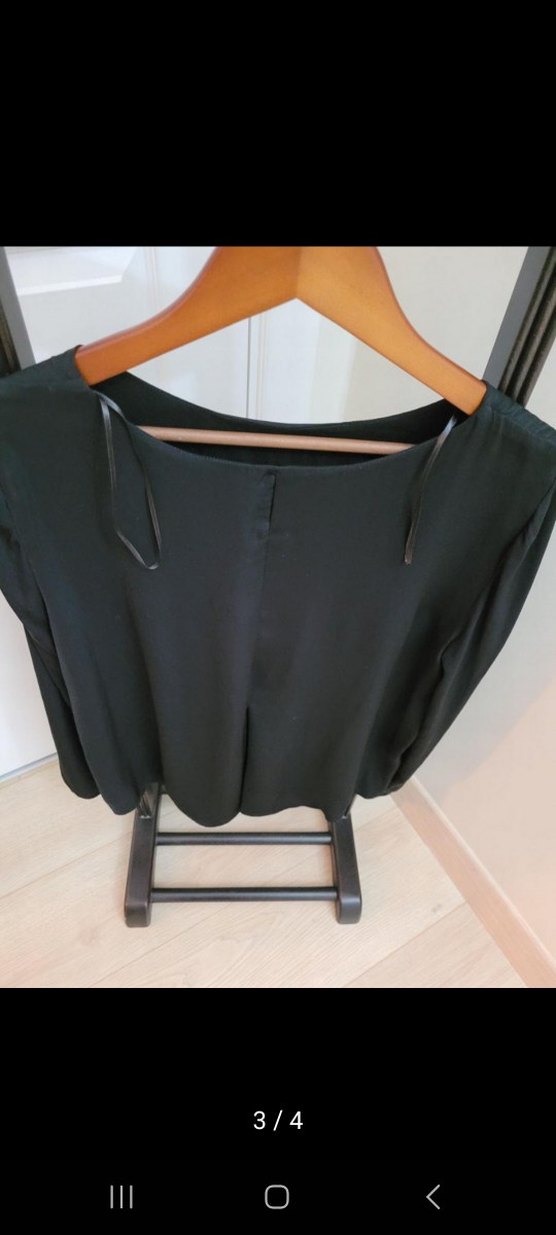 Kadın Siyah Uzun Kollu Salaş Bluz - Görsel 3