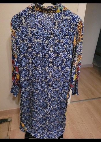 Renkli Desenli Uzun Kollu Bohem Elbise - Görsel 7