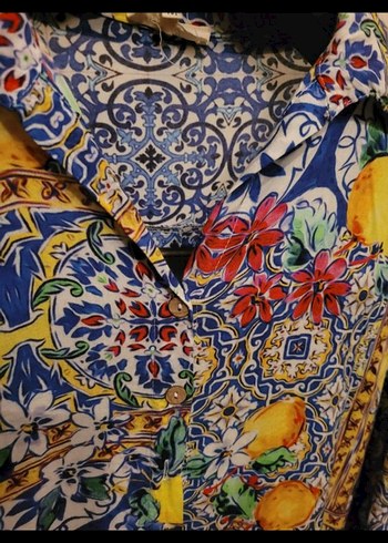 Renkli Desenli Uzun Kollu Bohem Elbise - Görsel 5