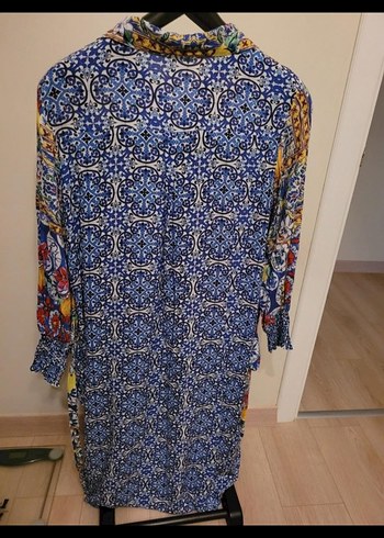 Renkli Desenli Uzun Kollu Bohem Elbise - Görsel 2