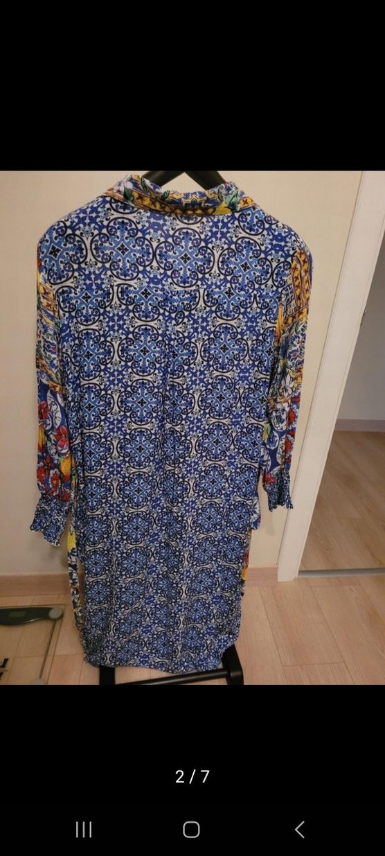 Renkli Desenli Uzun Kollu Bohem Elbise - Görsel 2