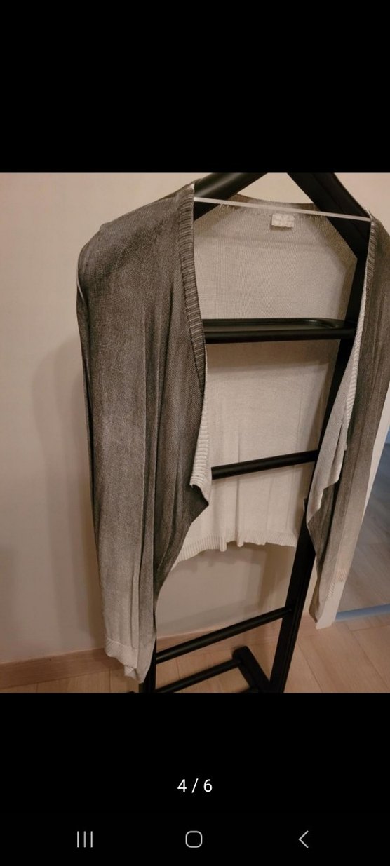 Gri Midi Boy Örme Hırka - Görsel 4