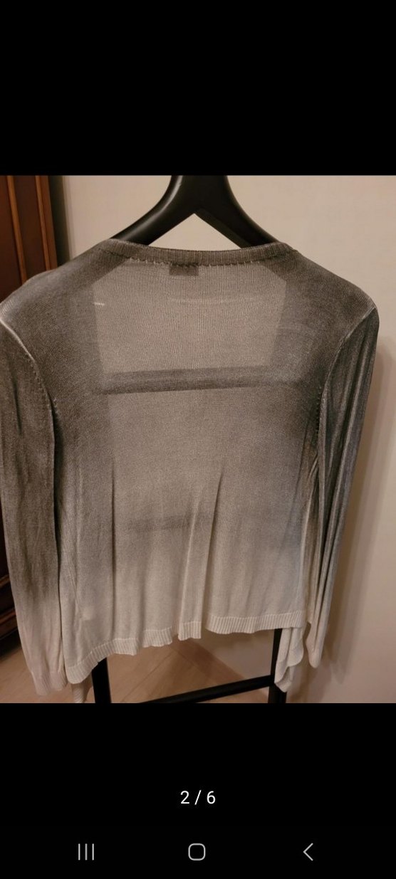 Gri Midi Boy Örme Hırka - Görsel 2