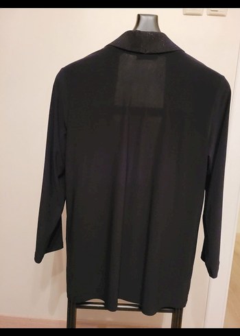 Siyah Kadın Midi Uzun Kollu Hırka - Görsel 5