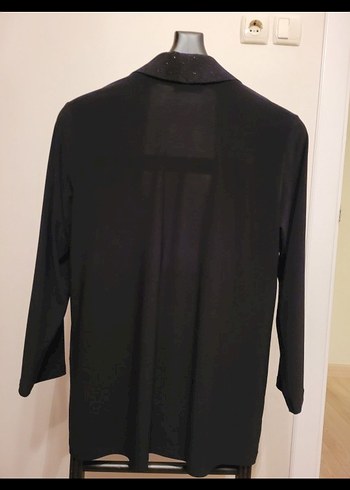 Siyah Kadın Midi Uzun Kollu Hırka - Görsel 2