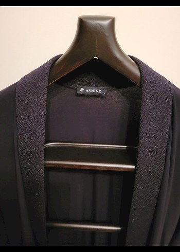 Siyah Kadın Midi Uzun Kollu Hırka - Görsel 3