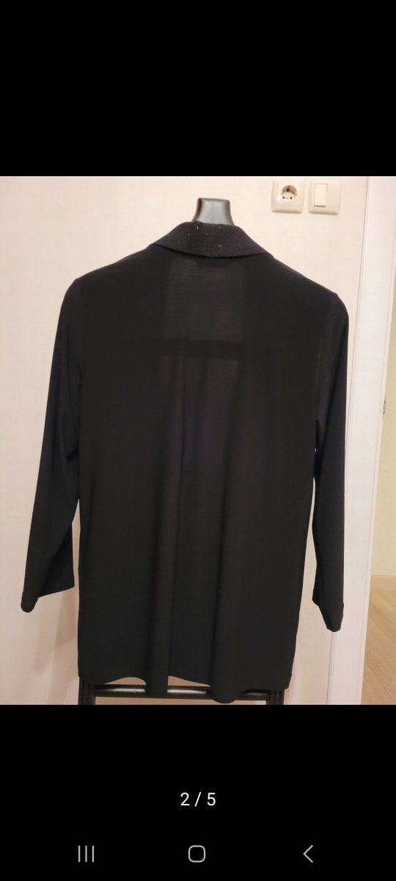 Siyah Kadın Midi Uzun Kollu Hırka - Görsel 2