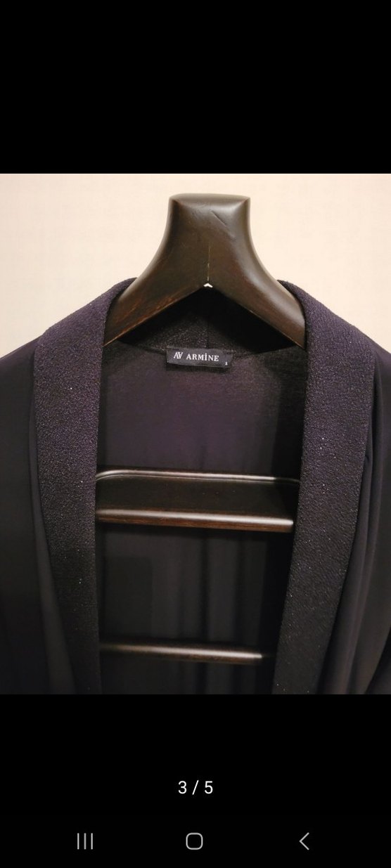 Siyah Kadın Midi Uzun Kollu Hırka - Görsel 3