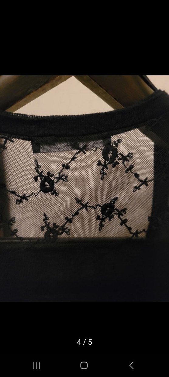 Dantel Detaylı Siyah Kadın Hırka - Görsel 4