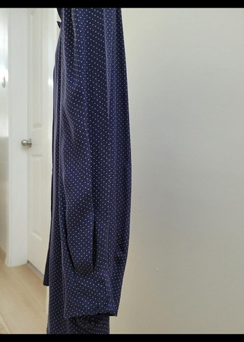 Düğmeli Vintage lacivert Kadın Gömlek - Görsel 6