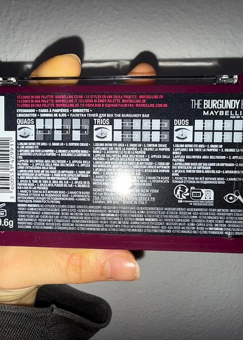 MAYBELLİNE NEW YORK THE BURGUNDY EYE SHADOW FAR PALETİ - Görsel 3